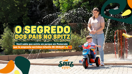 Criança com carrinho no melhor parque de Pomerode